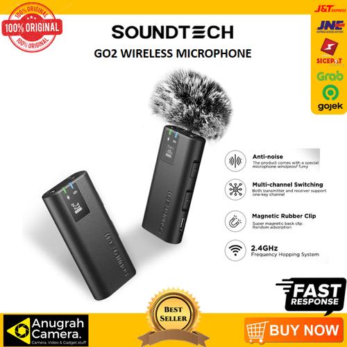 Jual SOUNDTECH GO2 Wireless Microphone 2.4Ghz Lavalier TX RX Magnetic ...