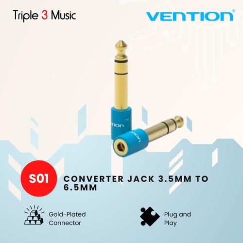 Jual Vention S01 converter Jack 3.5mm to 6.5mm headphone kecil ke besar