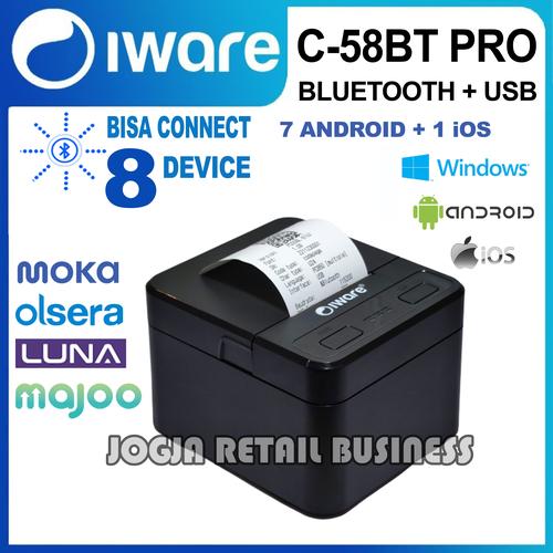 Jual PRINTER BLUETOOTH + USB THERMAL STRUK KASIR/PPOB 58mm IWARE C58BT