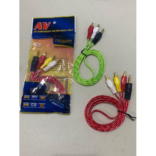 Jual Kabel Aux Jeck audio speaker 3in1 4in1 6in1 1,5m transparan warna