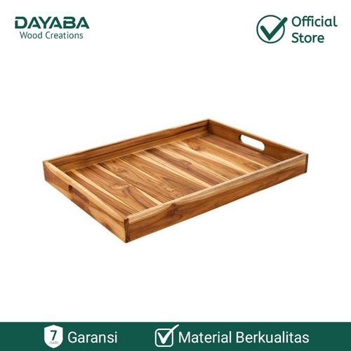 Promo Teak Wooden Serving Tray / Nampan Baki Saji Kayu Jati Asli