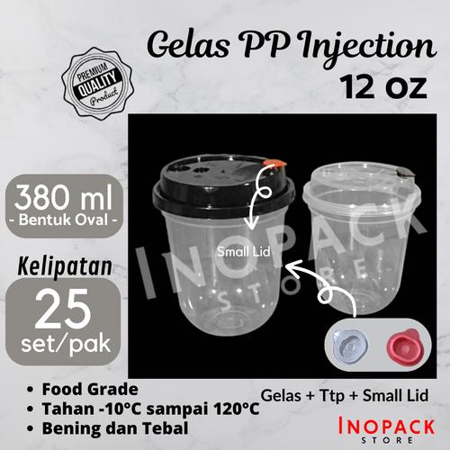 Jual PP cup INJECTION 12oz 380ml gelas plastik boba cheese tea thinwall ...
