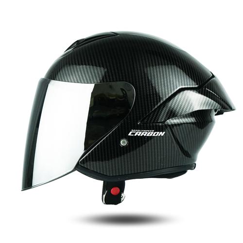 Jual Jitsu Helm Half Face JS1 Carbon Series Premium SNI M, Clear Kab. Tangerang