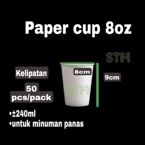 Jual Paper cup hot 8oz + Tutup / Gelas Kertas 8 oz + Lid Hot - Jakarta ...