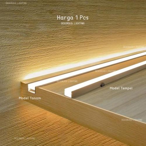 Jual Kap lampu housing 1meter rumah strip lampu dinding plafon tanam