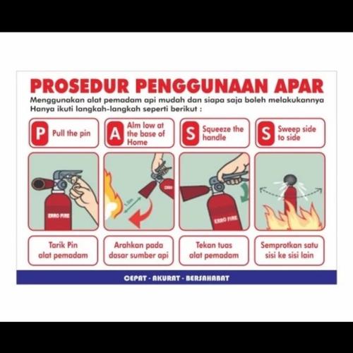 Jual STIKER PROSEDUR PENGGUNAAN ALAT APAR PEMADAM API RINGAN SIGN RAMBU ...