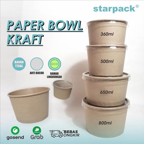 Jual paper bowl kraft paperbowl salad starpack mangkok nasi kertas