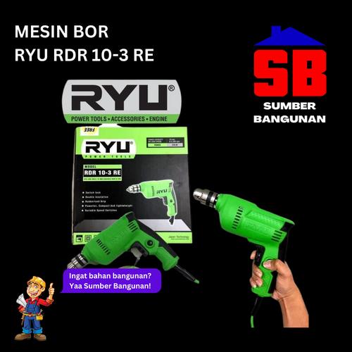 Jual MESIN BOR RYU RDR 10-3 RE 10MM 10 MM HAND DRILL BESI KAYU VARIABEL ...