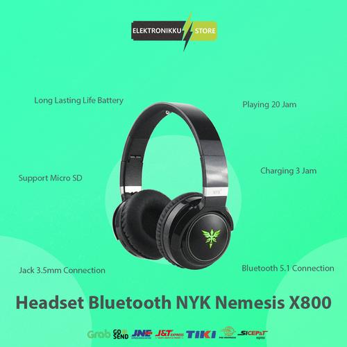 Jual Headset NYK Nemesis X800 Bluetooth Gaming Headphone PC Laptop HP
