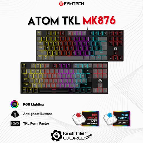 Jual Fantech ATOM MK876 TKL RGB Mechanical Gaming Keyboard Gray, Red