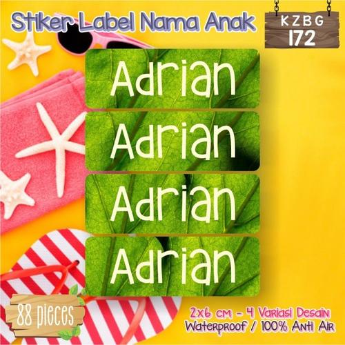 Jual stiker label nama anak waterproof pensil sepatu sekolah botol KZBG ...