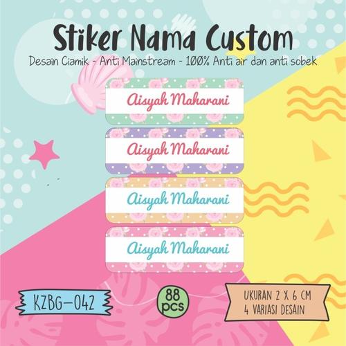 Jual stiker label nama anak waterproof pensil sepatu sekolah botol KZBG ...