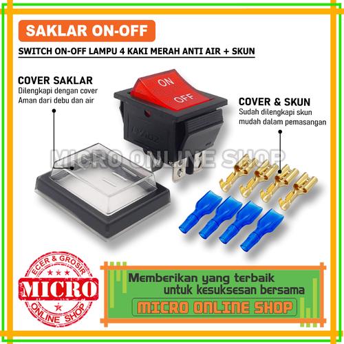 Jual Saklar On-Off Lampu 4 Kaki Anti Air + Skun / Switch On-off ...