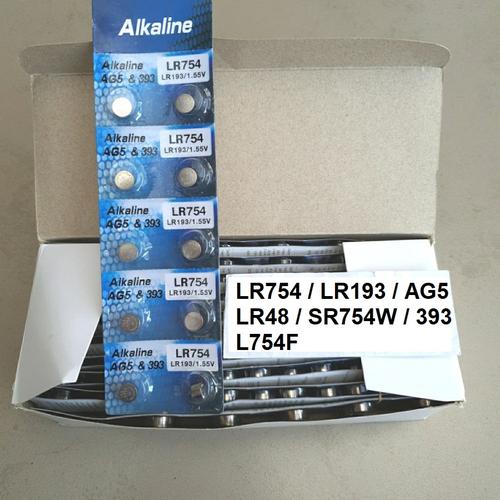 Jual LR 754 Alkaline 1,55V Baterai LR754 LR48 AG5 LR193 SR754W 393 ...