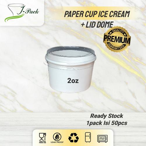 Jual PAPER ICE CREAM CUP COLD/DPE + LID DOME (TUTUP BENING)(2OZ,4OZ,5OZ ...