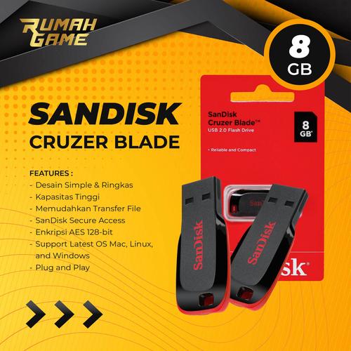 Jual SANDISK USB FLASHDISK 8GB ORIGINAL CRUZER BLADE 8GB USB DRIVE ...