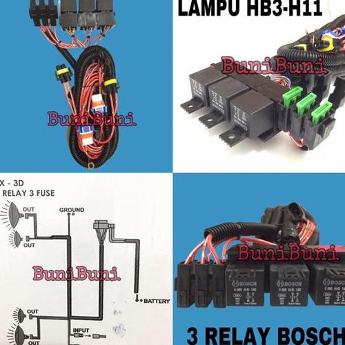 Jual Kabel Relay Bosch Komplit Untuk Lampu Mobil Rush Dan Terios 3 Relay Jakarta Selatan
