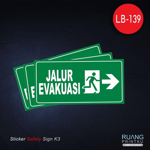 Jual Stiker Safety Sign K3 Jalur Evakuasi Arah Kanan/Kiri 20x10cm ...