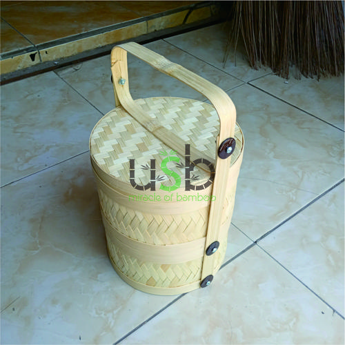 Bambu Ranti Jual Rantang Bambu Bulat Susun 2 Diameter 20 cm Anyaman Jubung - Kab ...