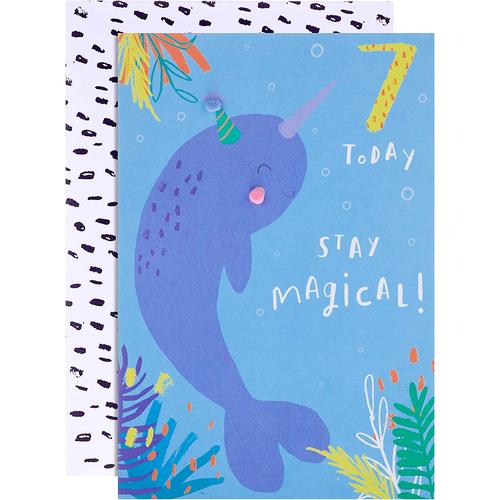 Jual GREETING CARD HALLMARK KARTU UCAPAN 7th BIRTHDAY CARDCUTE NARWHAL Jakarta Utara