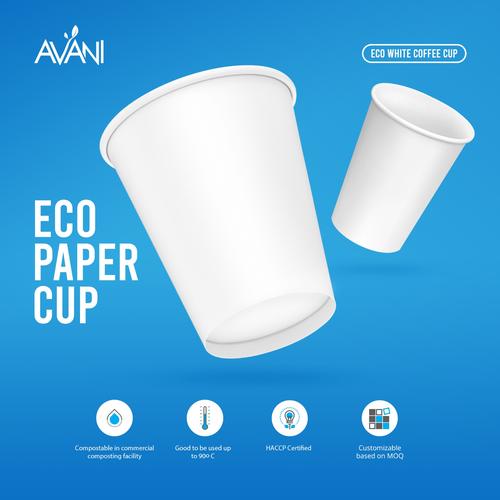 Jual Paper Cup Putih Tahan Panas, Gelas kertas Ramah Lingkungan - 12 oz ...