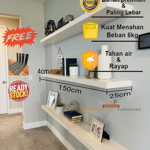 Promo ambalan dinding minimalis rak serbaguna SIZE : 40-150cm x 25 cm x ...