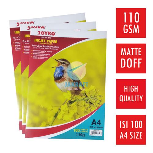 Promo Kertas Foto A4 Doff JOYKO IJP-A4-110 Matte Inkjet Paper 110 Gsm ...