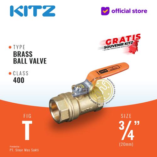 Jual KITZ Brass Ball Valve Fig. 400 T , 3/4" 20A 20mm , Drat