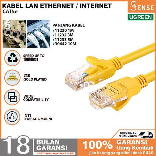Jual UGREEN Kabel LAN RJ45 Cat 5e UTP Gigabite 100Mbps 1M 5M