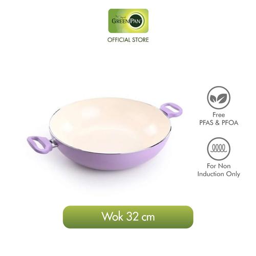 Promo GreenPan Delight Lavender Open Wok 32 cm Wajan Non Toxic Cicil 0