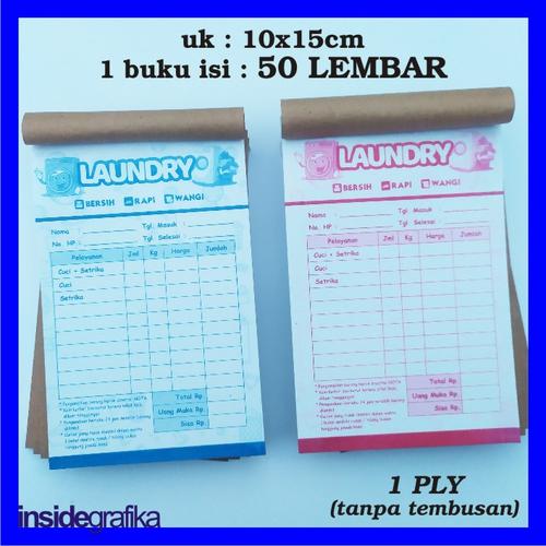 Jual Nota Laundry 1 Ply Struk Kertas Loundry Cuci Baju Kuitansi ...