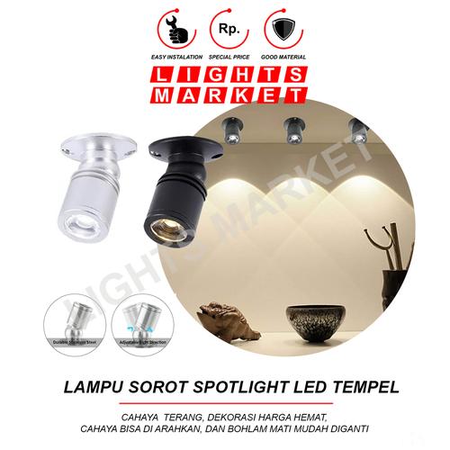 Lampu Rak Jual Lampu Sorot Spotlight LED Tempel Rak Etalase Lemari Kabinet 3 Watt ...