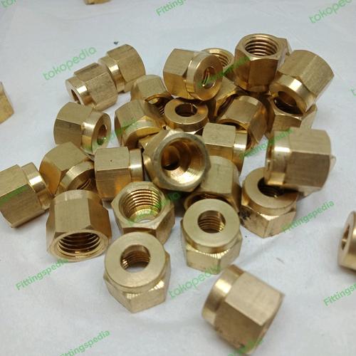 Jual Fitting Nut Mur 1/4" Double Ferrule Brass Jakarta Barat