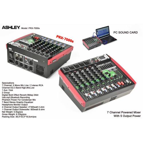 Jual Power Mixer Ashley PRX 7000S Original 7 Channel Bluetooth USB Jakarta Barat Golden