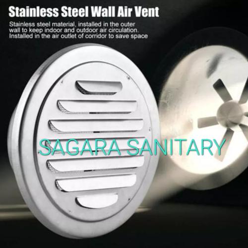 Jual grill penutup inline duct 6 inch stainless / kisi exhaust 6 in