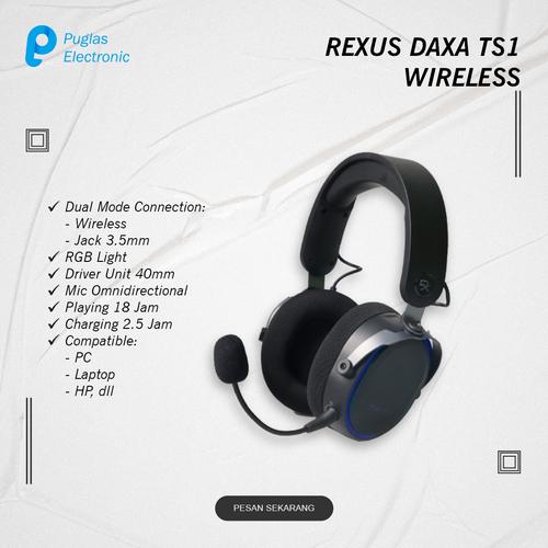 Jual Headset Gaming Rexus Daxa TS1 RGB Wireless Headphone PC Laptop HP