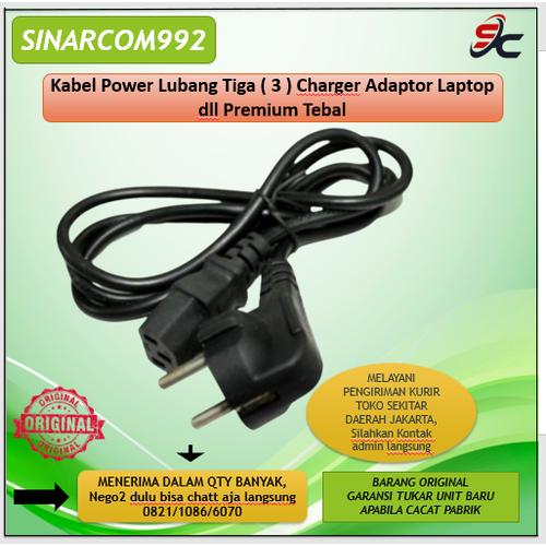 Jual Kabel Power Lubang Tiga ( 3 ) Charger Adaptor Laptop dll Premium ...