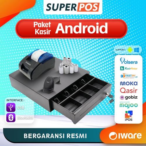 Promo Mesin Kasir Android Printer Bluetooth Cash Drawer Barcode Scanner