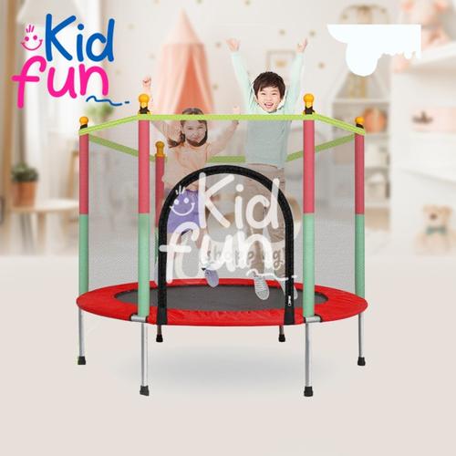 Jual KidFun Trampolin Mainan Anak Murah Viral Diameter 140cm Biru