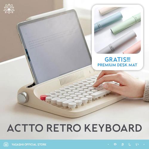 Jual ACTTO Retro Bluetooth Keyboard Wireless Typewriter Midnight Navy