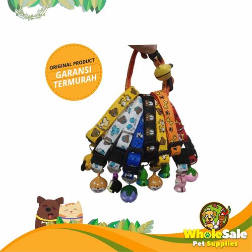 Jual Kalung Kucing Lonceng Motif Karakter / Kalung Anjing tali Nilon