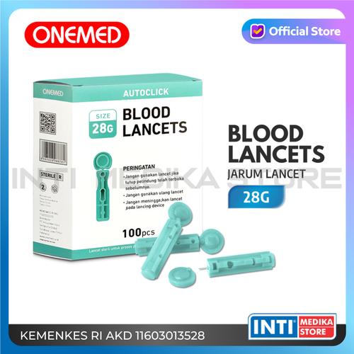 Jual ONEMED Blood Lancets Autoclick 21G / 26G / 28G Refill Jarum Lancet 26G INTI