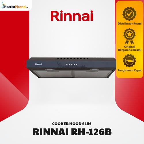 Jual Cooker Hood Rinnai RH126B Slim Hood Penghisap Asap Kompor Tanpa