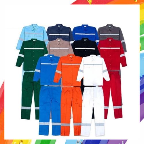 Jual Wearpack Safety Seragam Setelan Baju Celana Kerja - Hitam, S ...