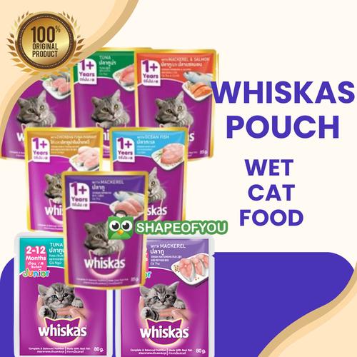 Promo Whiskas Pouch Makanan Kucing Basah Kitten Adult Junior Wiskas Wet Food Tuna, Saset