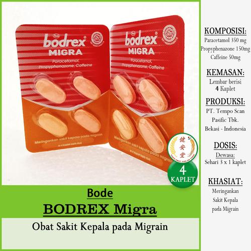 Jual [Bode] BODREX Migra 4 Kaplet u. Sakit Kepala pada Migrain - Kota ...