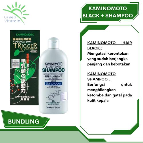 Jual PAKET KAMINOMOTO Hair Tonic BLACK / TRIGGER 180mL + SHAMPOO
