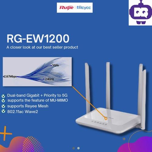 Jual Ruijie Reyee RG-EW 1200 Dual Band Gigabit Wireless Home Router ...