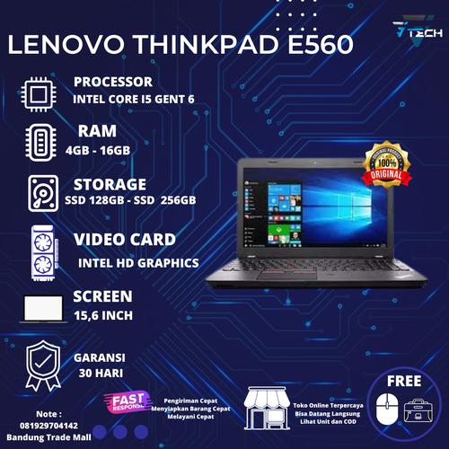 Laptop Lenovo ThinkPad E560 Core i5-6 AMD A6 Mulus Murah Bergaransi AMD  A6, ram 16 ssd 128 di Gitech Laptop Tokopedia