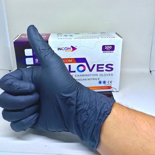 Jual incom nitrile gloves Hitam, S incom Kota Surabaya Cv